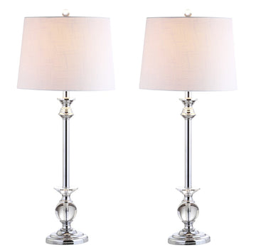 Elizabeth 33" Crystal/Metal LED Table Lamp - JONATHAN Y